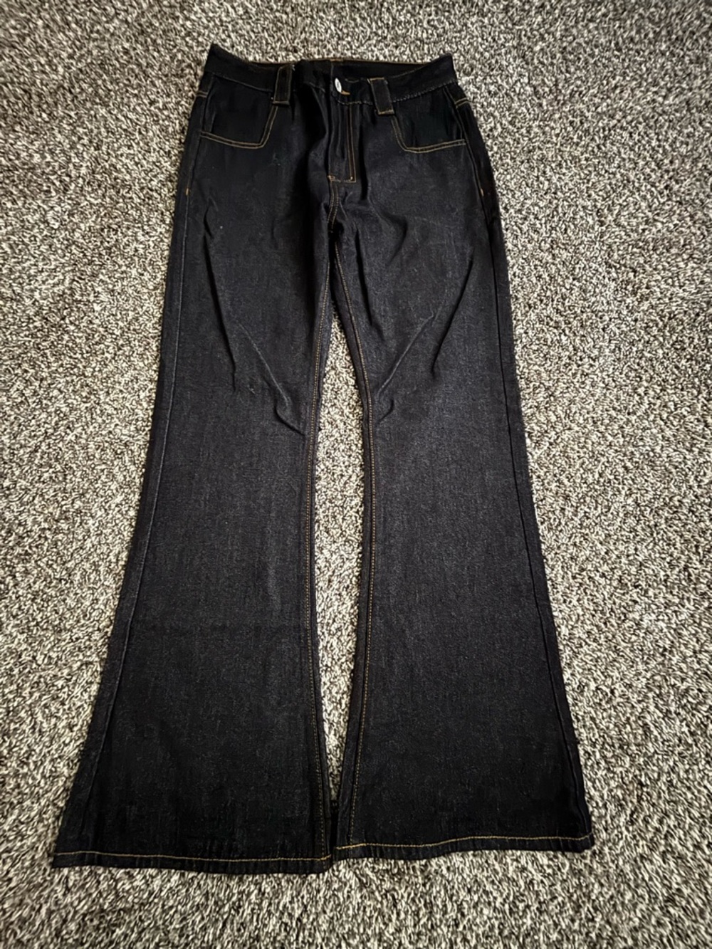 Men's Black Bootcut Jeans with Contrast Stitching